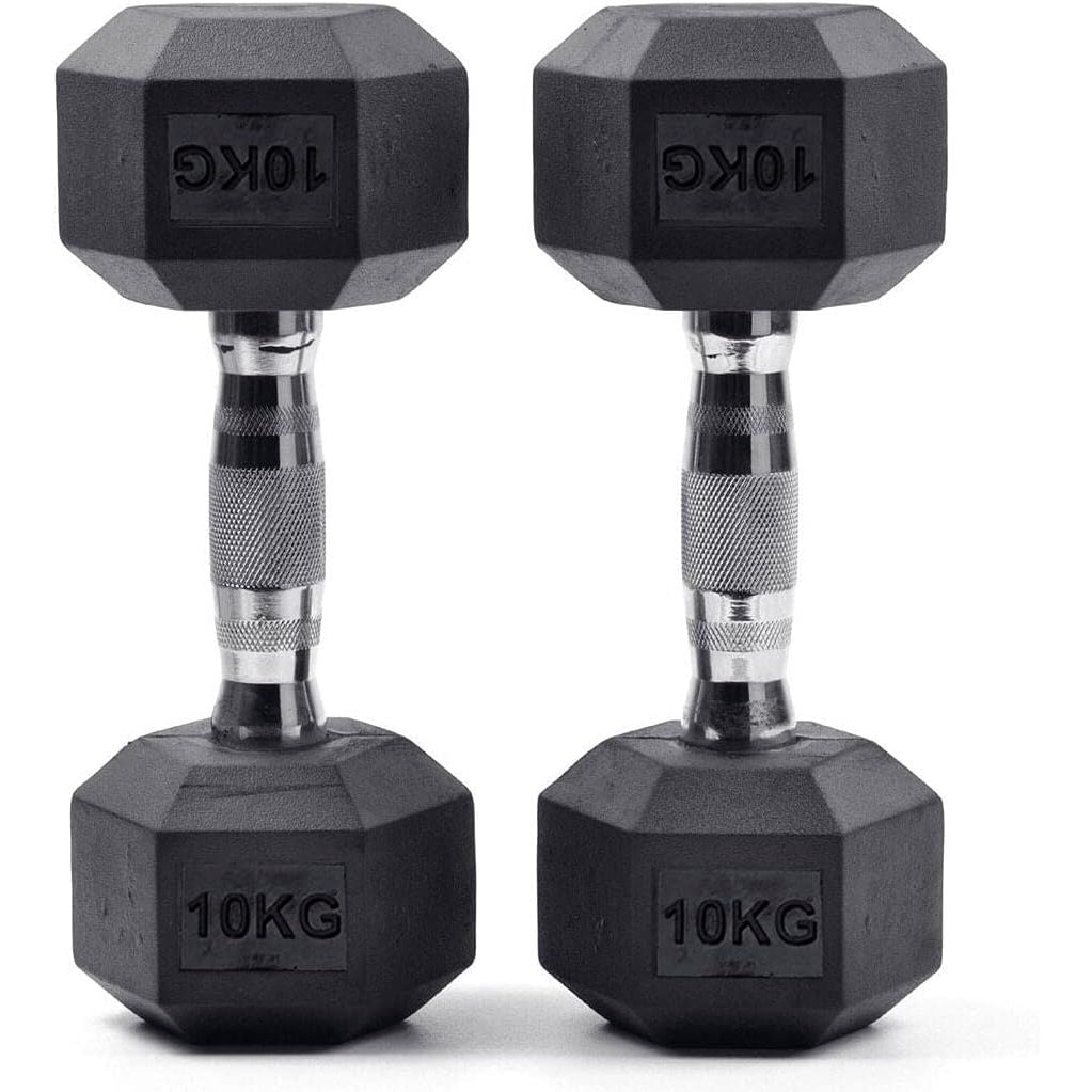 Rubber Dumbbells 2 x 10kg