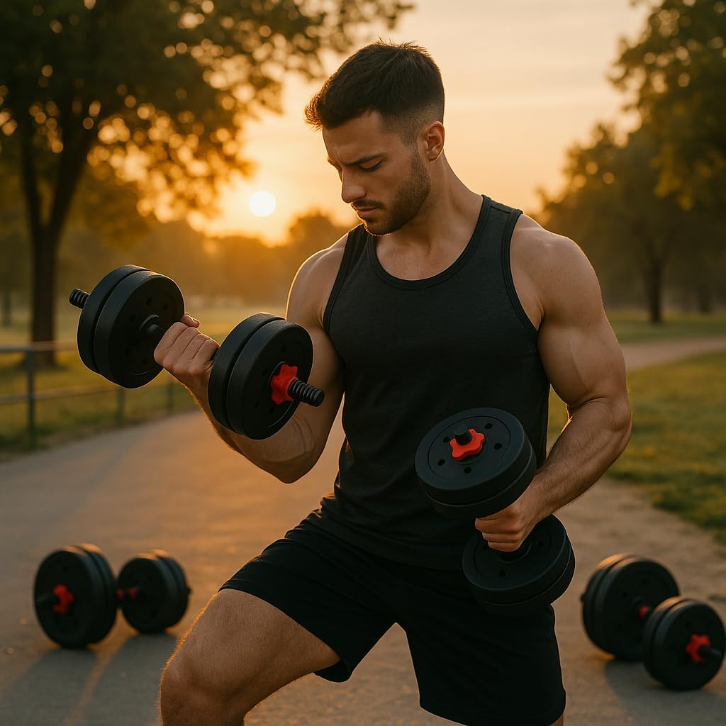 6-in-1 Adjustable Dumbbell, Barbell & Kettlebell Set