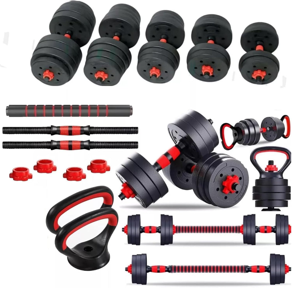6-in-1 Adjustable Dumbbell, Barbell & Kettlebell Set