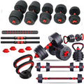 6-in-1 Adjustable Dumbbell, Barbell & Kettlebell Set