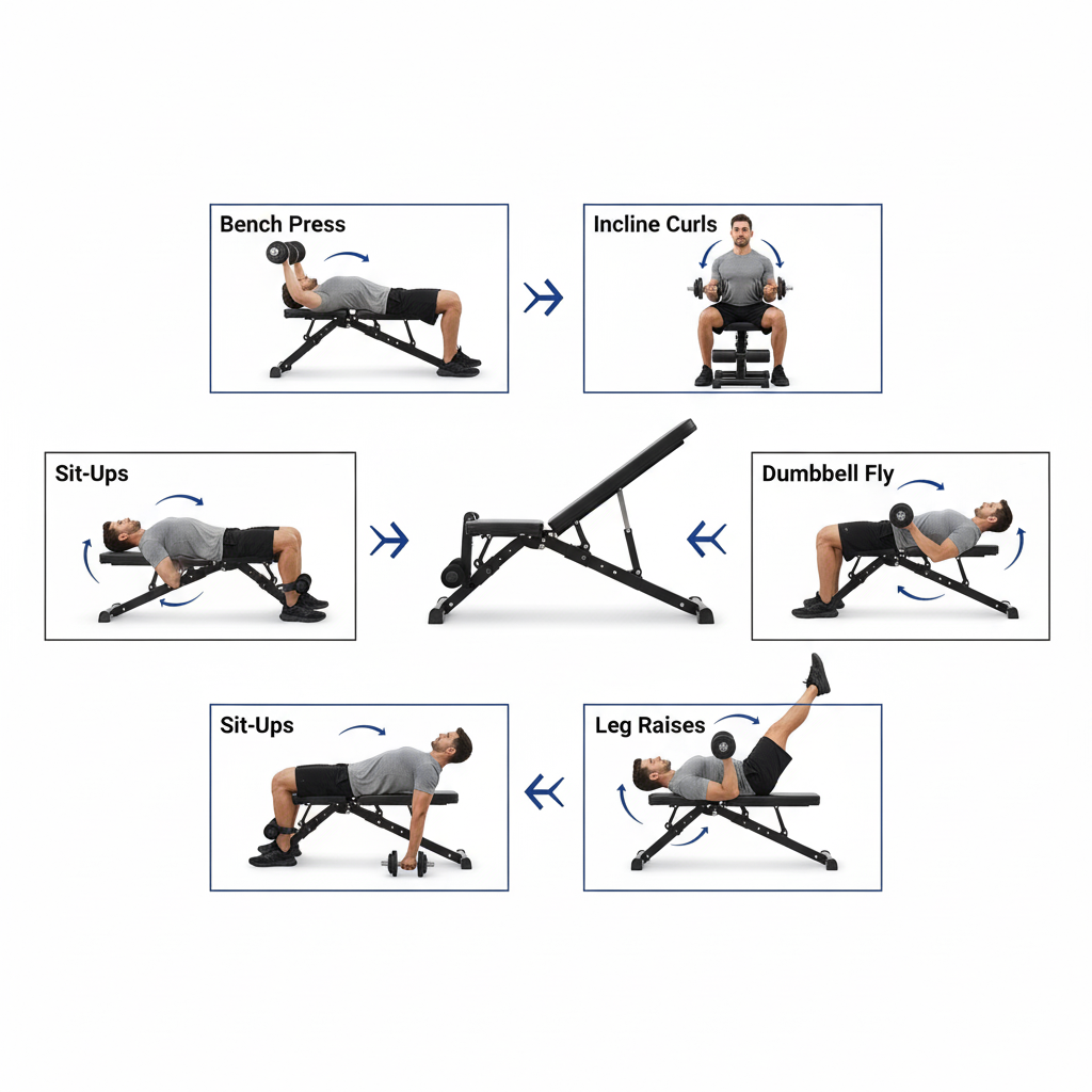 Foldable Adjustable Workout Bench