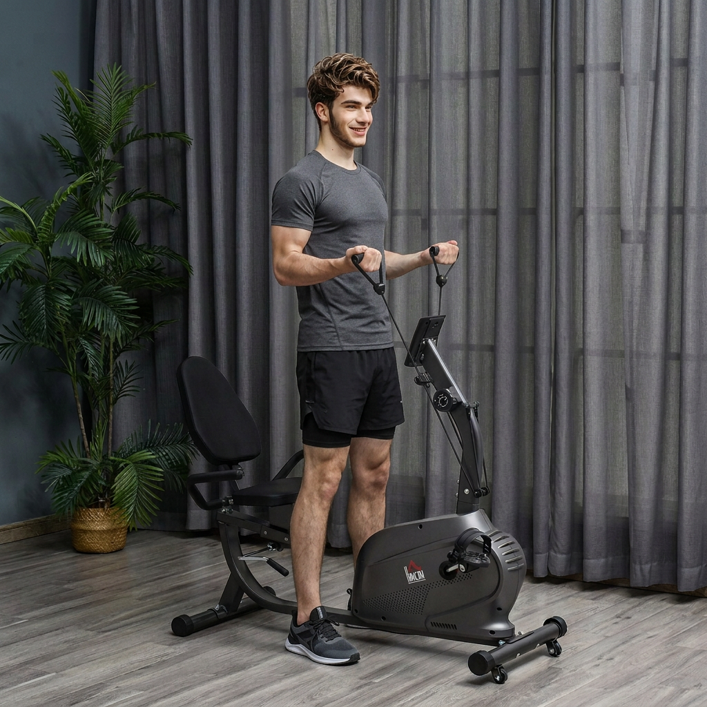 Standing exercise photo in gym clothes